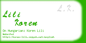 lili koren business card